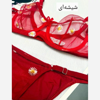 ست شورت و سوتین زنانه دانتل توری